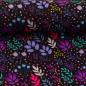 Preview: Viskose Wildflowers  Blüten auf Schwarz von Emjo-Design  by Swafing